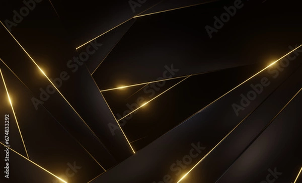 Obraz Abstract gold stripe geometric black gold background