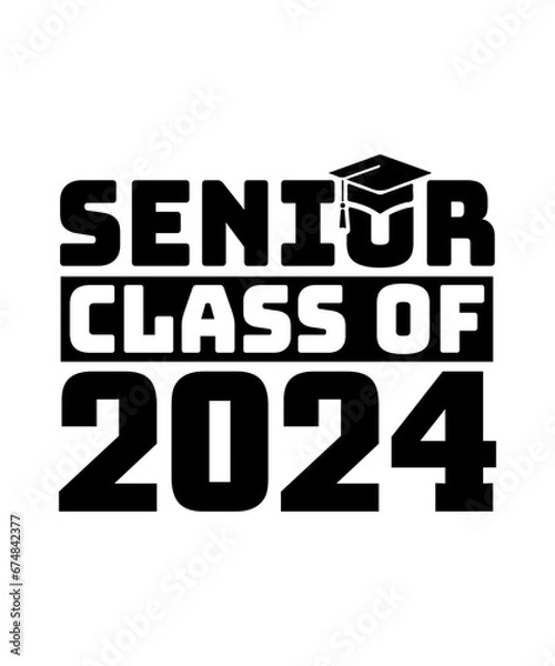 Fototapeta senior class of 2024 svg design
