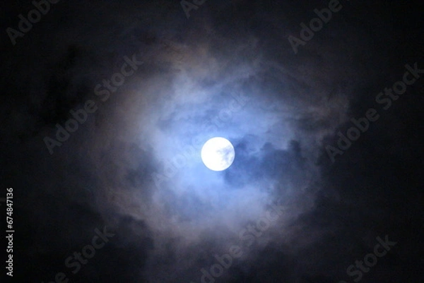Fototapeta スーパームーン　満月　月のある景色