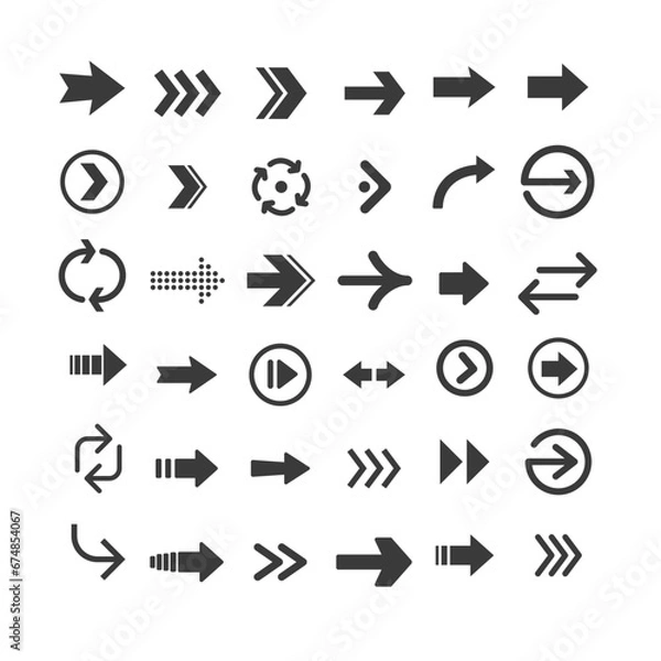 Fototapeta Arrow icon collection. Arrows simple flat icons.