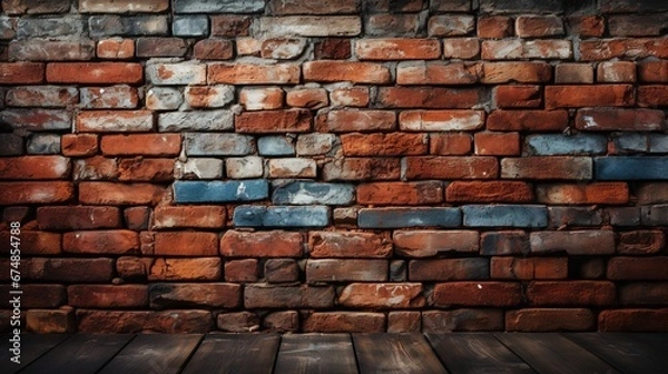 Obraz Red bricked wall for wallpapers and slides
