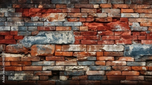Obraz Orange bricked wall for presentations and backgrounds