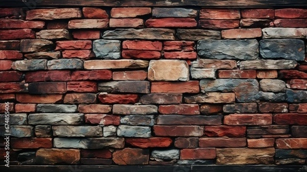 Obraz Orange bricked wall for presentations and backgrounds