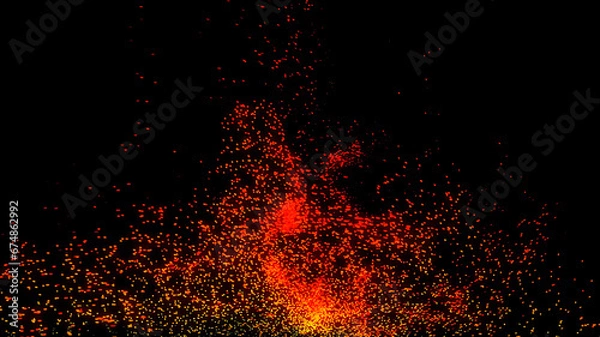 Obraz swirling flame , dynamic particle simulation