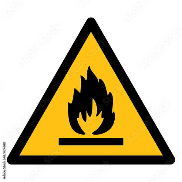 Obraz Warning sign, BEWARE FLAMMABLE