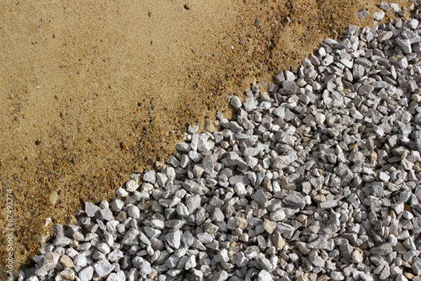Fototapeta Sand and broken stone diagonal background