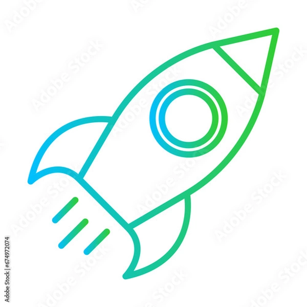 Obraz Mission marketing icon with blue and green gradient outline style. business, strategy, target, vision, goal, corporate, success. Vector illustration