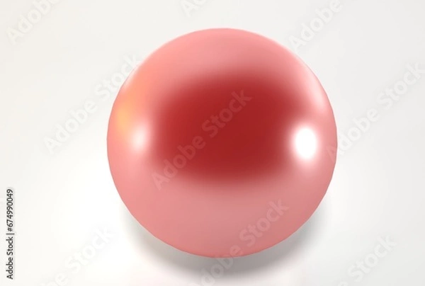 Obraz Red ball on white background. Red sphere isolated.