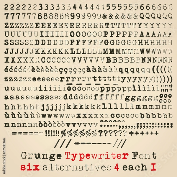 Fototapeta Grunge typewriter font