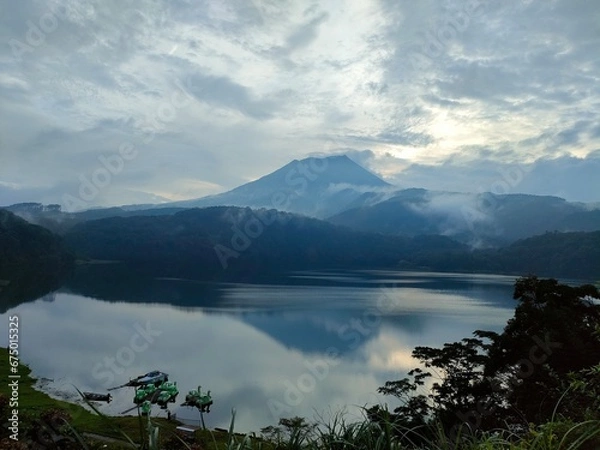 Obraz 御池展望台から望む御池と高千穂峰