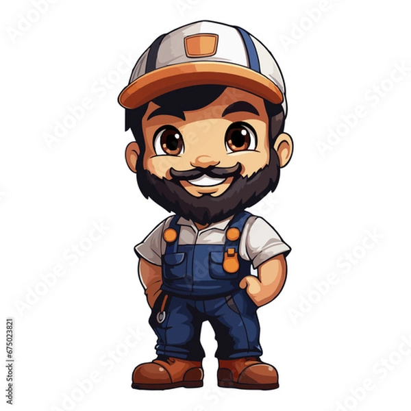 Fototapeta builder with helmet