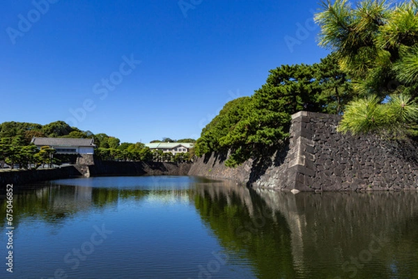 Obraz 皇居 蛤濠と坂下門　東京都千代田区
