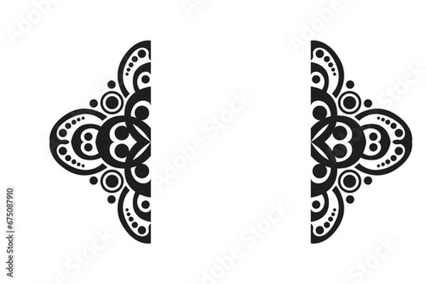 Fototapeta Ornament Border With Dot Pattern Design With Transparent Background