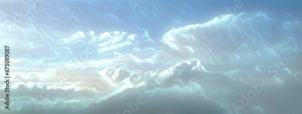Obraz background illustration of white clouds rolling in a blue sky