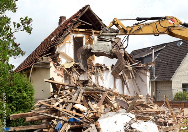 Obraz Abbrucharbeiten, Bagger