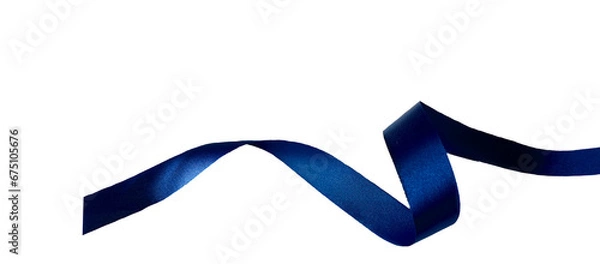 Obraz elegant royal blue ribbon isolated on transparent and white background