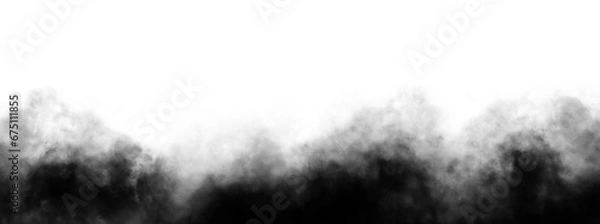 Obraz Black Vector isolated smoke PNG. Steam explosion special effect. Effective texture of steam, smoke, fog, clouds