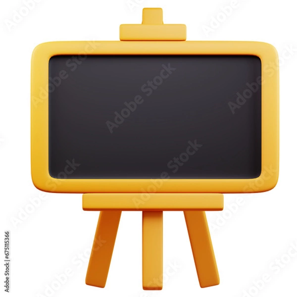 Obraz mini blackboard standing 3d render. 3d design illustration back to school
