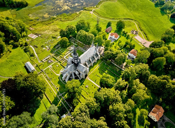 Obraz Varnhems monastery seen from above.