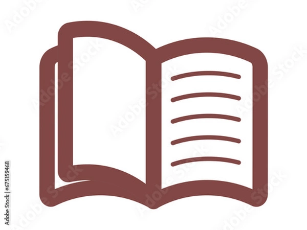 Obraz 開いた本のシンプル線画イラスト