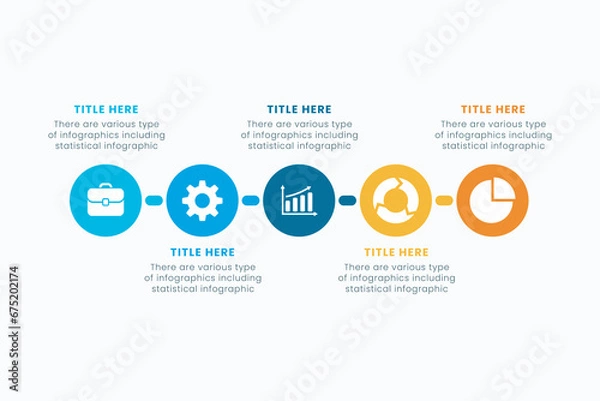 Fototapeta Presentation Business Circle Infographic Template With 5 Step Elements Vector Illustration