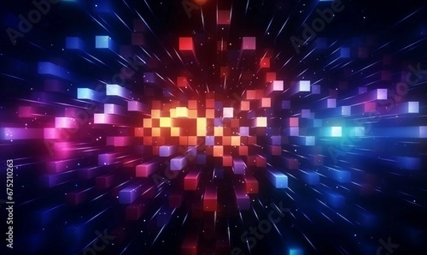 Obraz Bright technology abstract background telecommunication, Generative AI