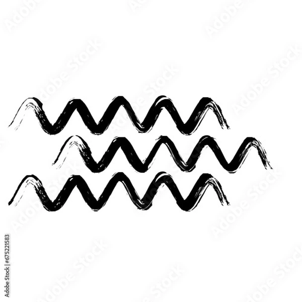 Fototapeta Zigzag Line Abstract Stroke Hand Drawn Linear Element