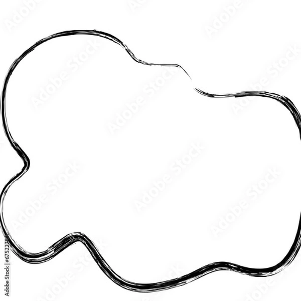 Fototapeta Grunge Abstract Hand Drawn Fluid Stroke Line Shape 