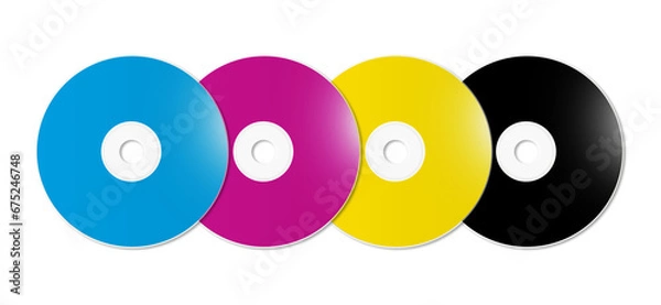 Obraz CMYK CD - DVD set on transparent background