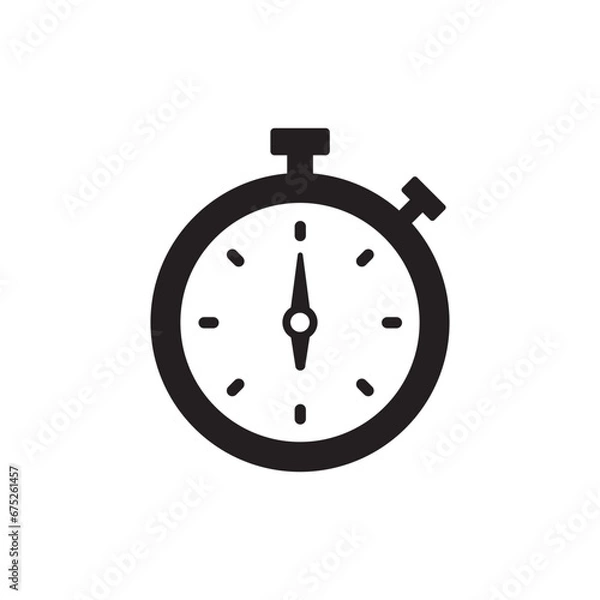 Fototapeta Stopwatch icon, chronometer measurement timekeeping symbol