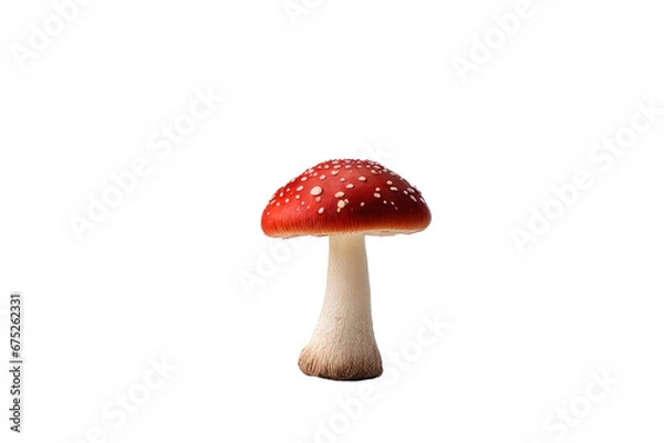 Obraz a quality stock photograph of a single red mushroom isolated on a white background
