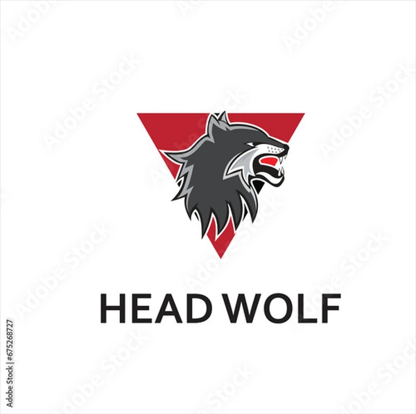 Fototapeta head logo wolf icon