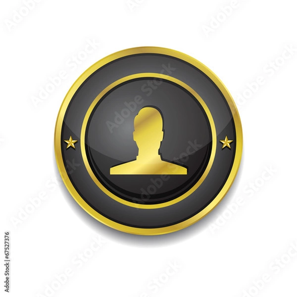 Obraz User Circular Vector Golden Black Web Icon Button