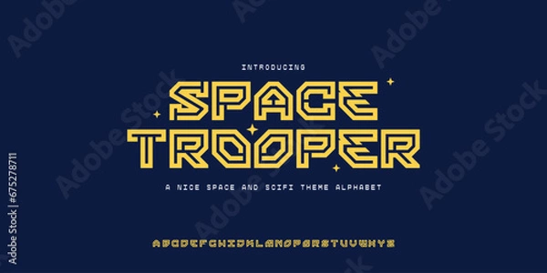 Obraz Simple futuristic alphabet typography font vector for logo and branding	