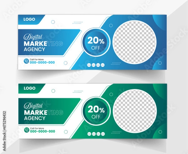 Obraz Creative Corporate Business Facebook Cover Design Template , Corporate Design With Minimal Template.