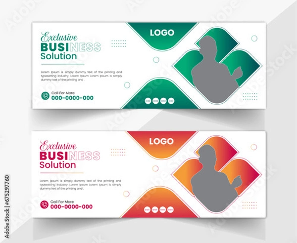 Obraz Modern Minimal Facebook Cover Design Template, Creative Design And layer Organize.