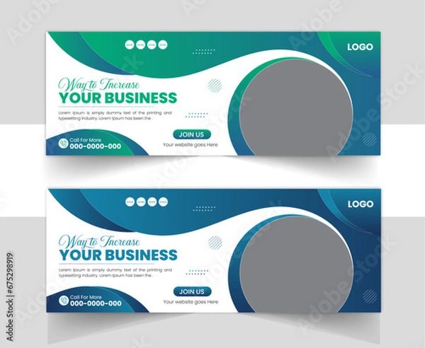 Fototapeta Creative Corporate Business Facebook Cover Design . Creative Modern Design Template.