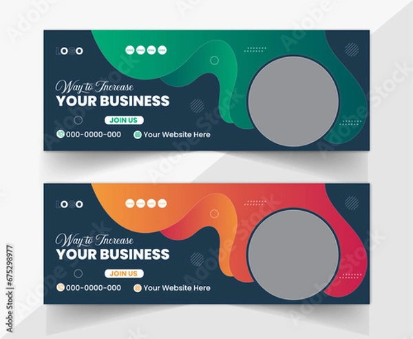Obraz Modern template banner and cover for social media design, design for ads, file with layered Facebook Cover Design