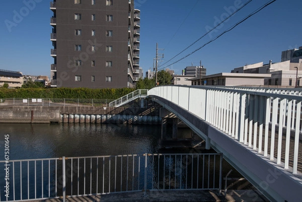 Obraz 大阪、都市、風景、川、橋、秋	