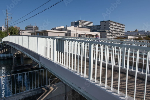 Obraz 大阪、都市、風景、川、橋、秋	