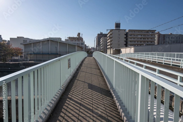 Obraz 大阪、都市、風景、川、橋、秋	