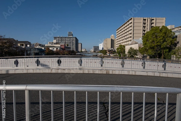 Obraz 大阪、都市、風景、川、橋、秋	