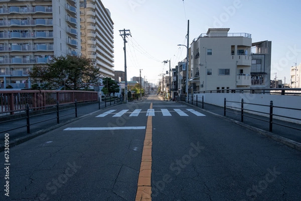 Obraz 大阪、都市、風景、川、橋、秋	