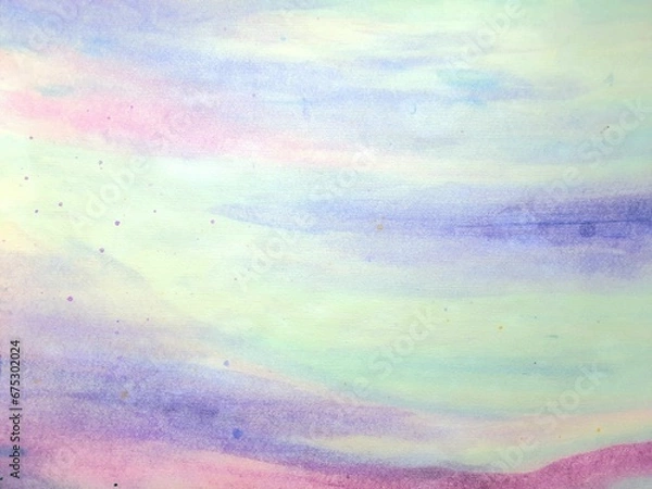 Fototapeta Blue abstract watercolor background texture