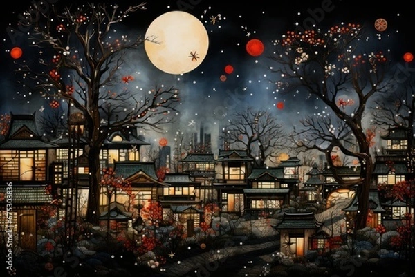 Fototapeta Christmas Lights - Generative AI