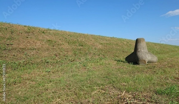 Obraz 丘の上の消波ブロック