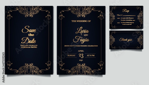 Obraz luxury Elegant wedding invitation design set