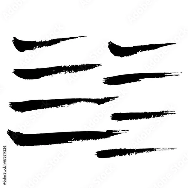 Fototapeta 和風素材　筆で描かれた線のイラストセット　ベクター