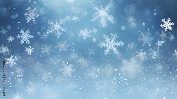 Fototapeta blue winter background with snowflakes | generative AI