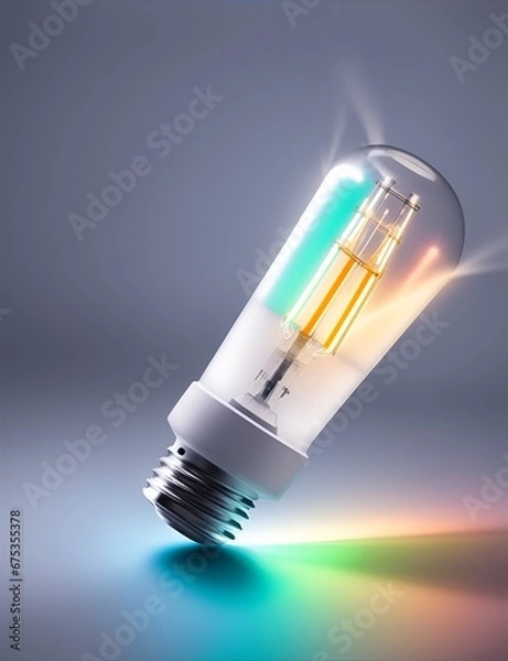 Fototapeta Colorful lamp, thought idea, light. Generative ai